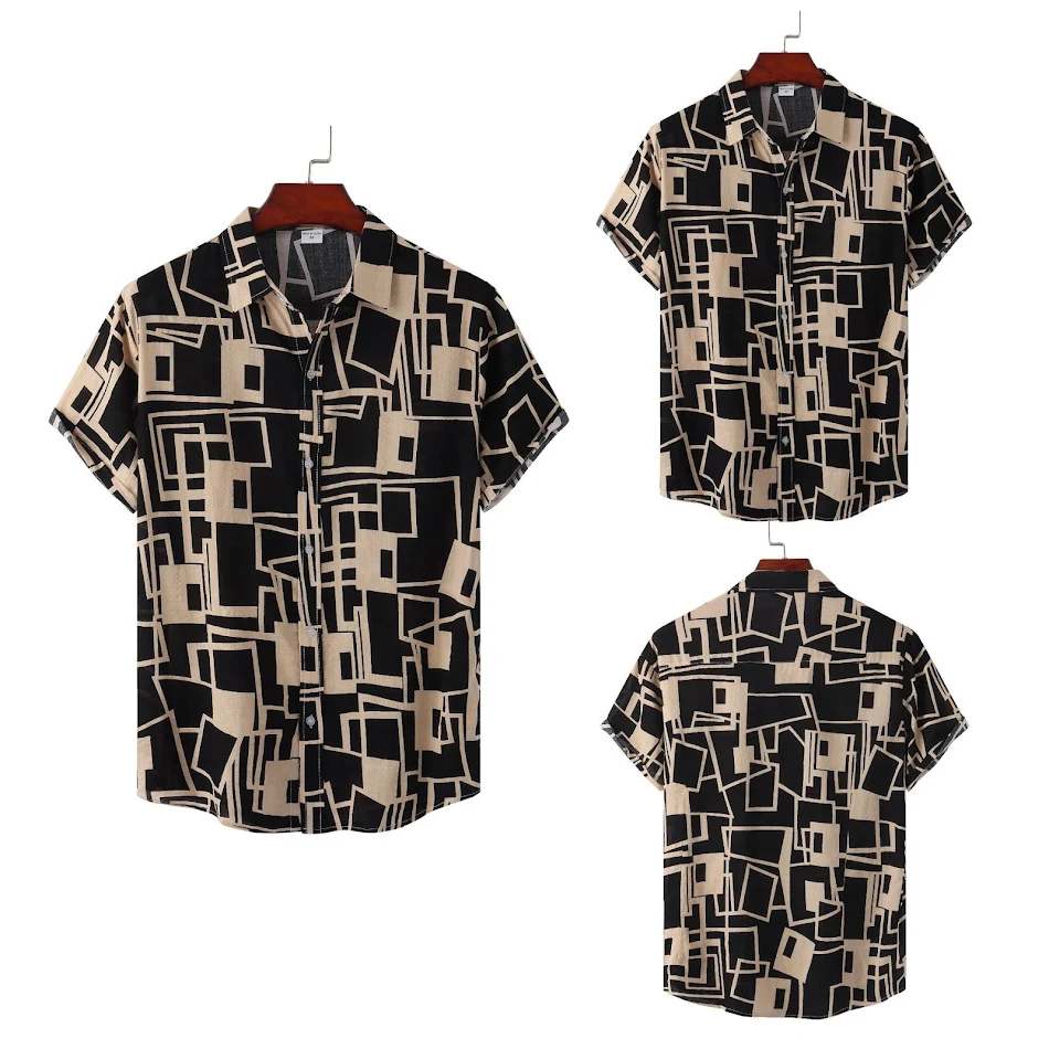 Camicia da uomo business slim tinta unita a quadri, taglia grande, sezione sottile alla moda, per un look professionale e raffinato.