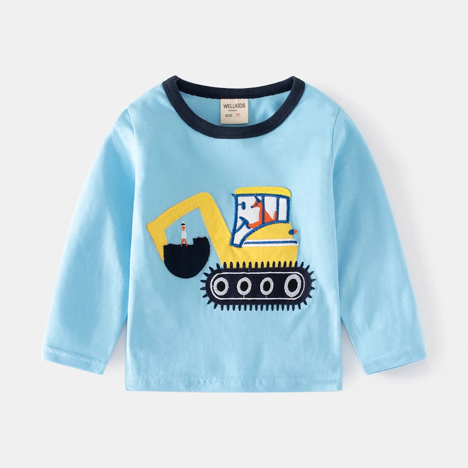 T-shirt à manches longues motif dessin animé sans capuche, respirant, idéal pour le sport et les activités décontractées.