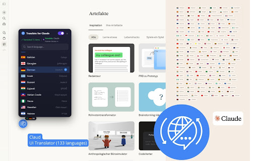 Claude AI: interface translator — English and 133 languages screenshot 4