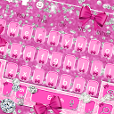 アプリのダウンロード Glossy Shine Pink Bow Diamond Keyboard Th をインストールする 最新 APK ダウンローダ