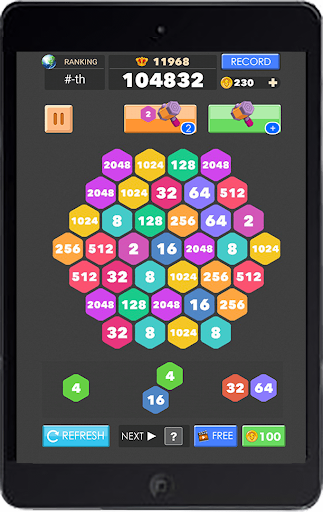 2048 Hexagon Tiles  Number Puzzle  Hexagon Block