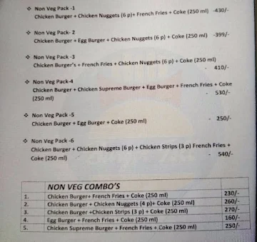 Crown's Burger menu 