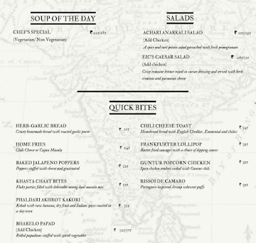 Eat India Co menu 