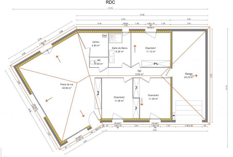  Vente Terrain + Maison - Terrain : 654m² - Maison : 90m² à Chambles (42170) 