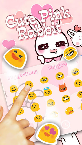 Cute Pink Rabbit Keyboard Theme