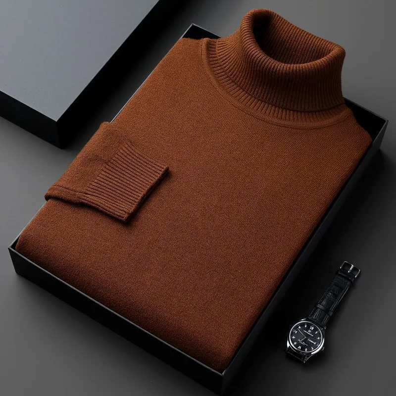 Trendy heren gebreide casual sweater, warme top voor herfst en winter, verdikte basis, nieuw model, comfortabel draagbaar