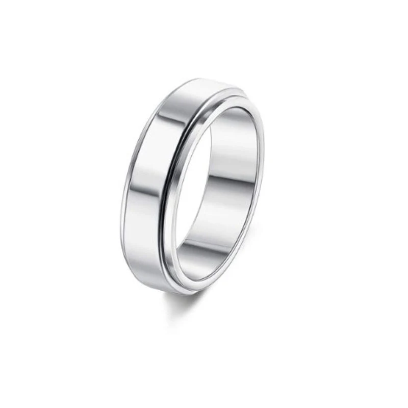 Stainless Steel Rotatable Spinner Ring Moon Stars Relieve Anxiety Rotating Rings Reduce Stress Fidget Jewelry Gift