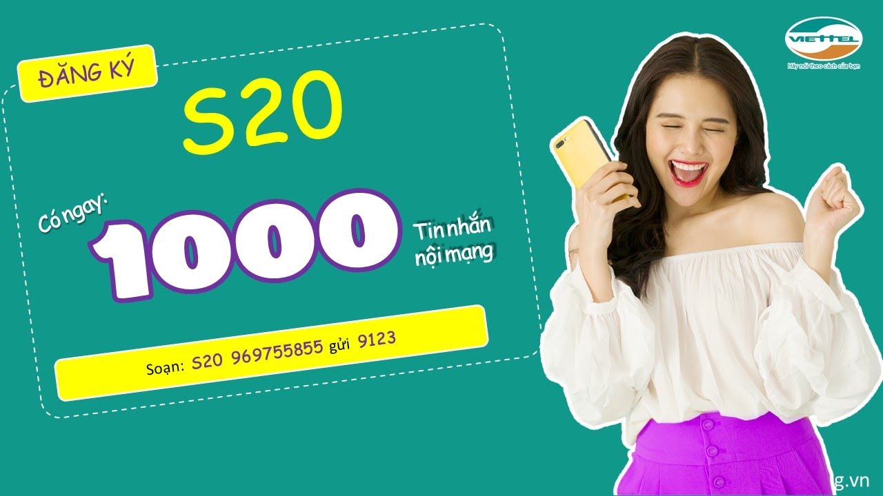 Gói cước S20 viettel ưu đãi 1.000 SMS nội mạng