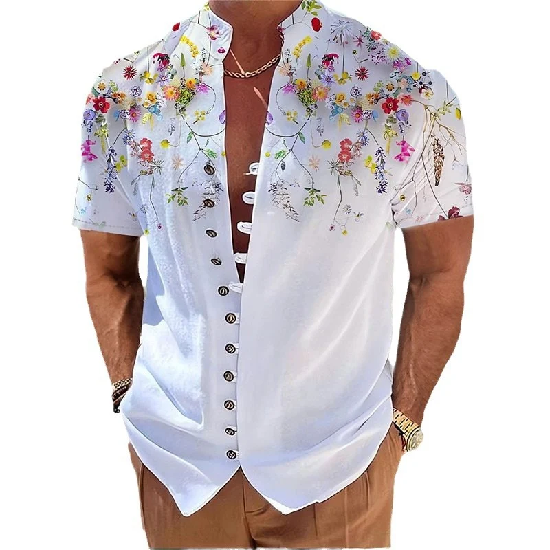 Jugendliches Kurzarm-Freizeitshirt mit geometrischem 3D-Blumendruck, ein lässiges, atmungsaktives Oberteil für warme Tage und coole Looks.