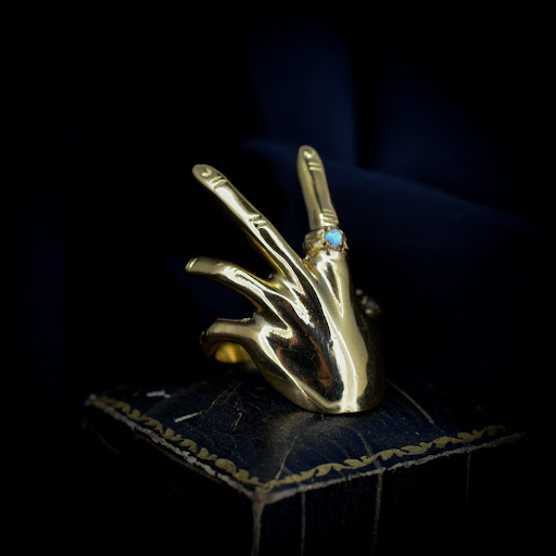 Title 5, Retro Personality Art Palm Ring. Unique hand je...