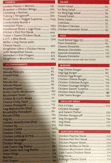 Toons menu 