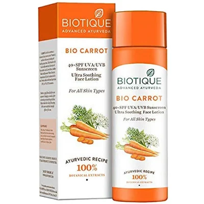 Biotique Bio Carrot - 40T Spf Sunscreen For All Skin Types In The Sun