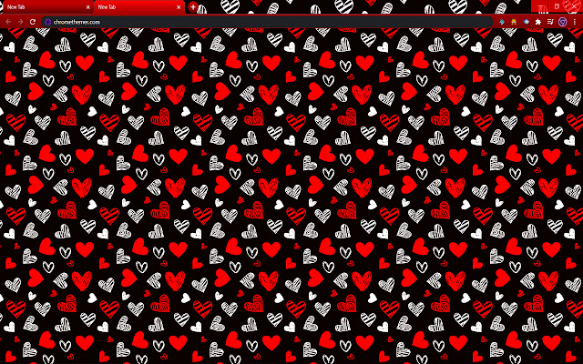 Drawn Hearts - Red and Black chrome extension