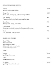 The Sahib Room & Kipling Bar menu 3