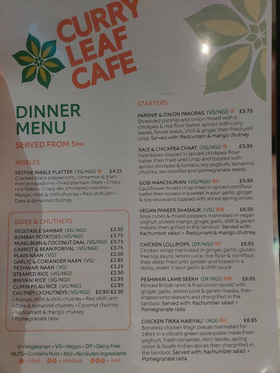 Curry Leaf Cafe – Brighton Lanes gluten-free menu