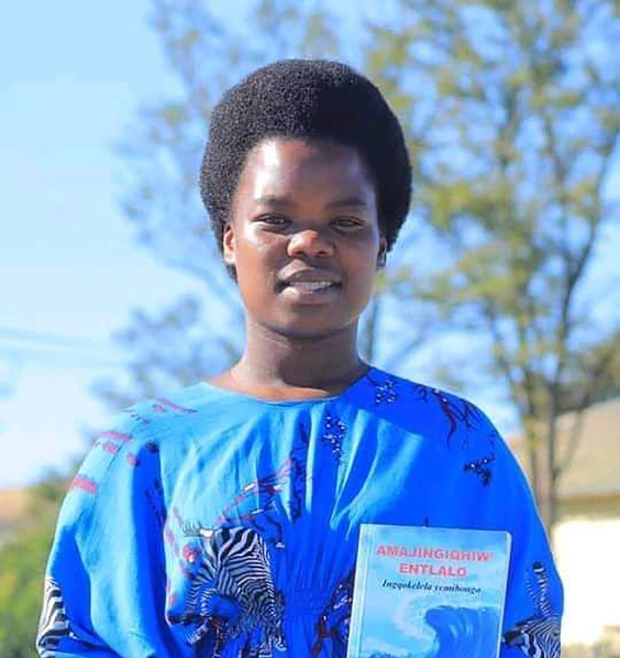 Anelisa Thengimfene’s with her book.