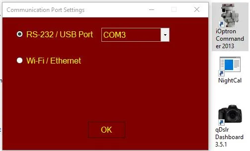 iOptron COM Port