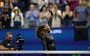 Serena Williams of the US celebrates against Danka Kovinic of Montenegro in their first round match on day one of the 2022 US Open at Billie Jean King National Tennis Center on August 29 2022. 