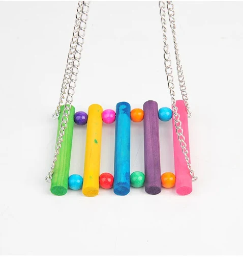Parrot Toys Pet Bird Cage Swing Hammock Small Birds Chewing Toys for Parakeets Cockatiel Conures Finches Budgie Macaws L