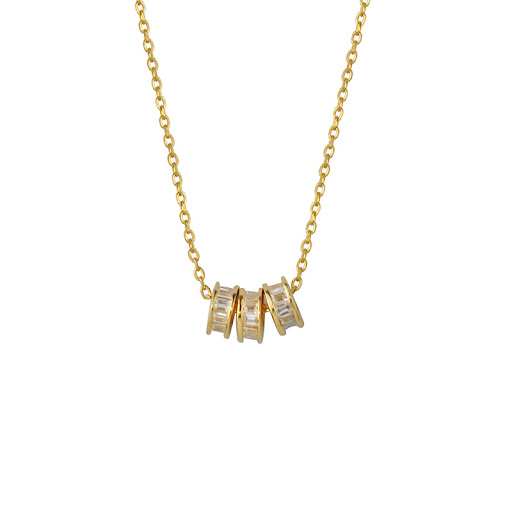 Title 1, Simple Design 925 Geometric Ring Necklace, a st...