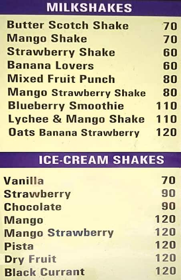 Lassi Corner menu 