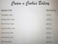 Cream N Cookies menu 1