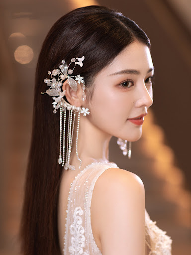 Title 2, Small Flower Crystal Tassel Ear Loops. Add spar...