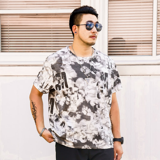Title 3, Mens printed t-shirt mens loose round neck me...