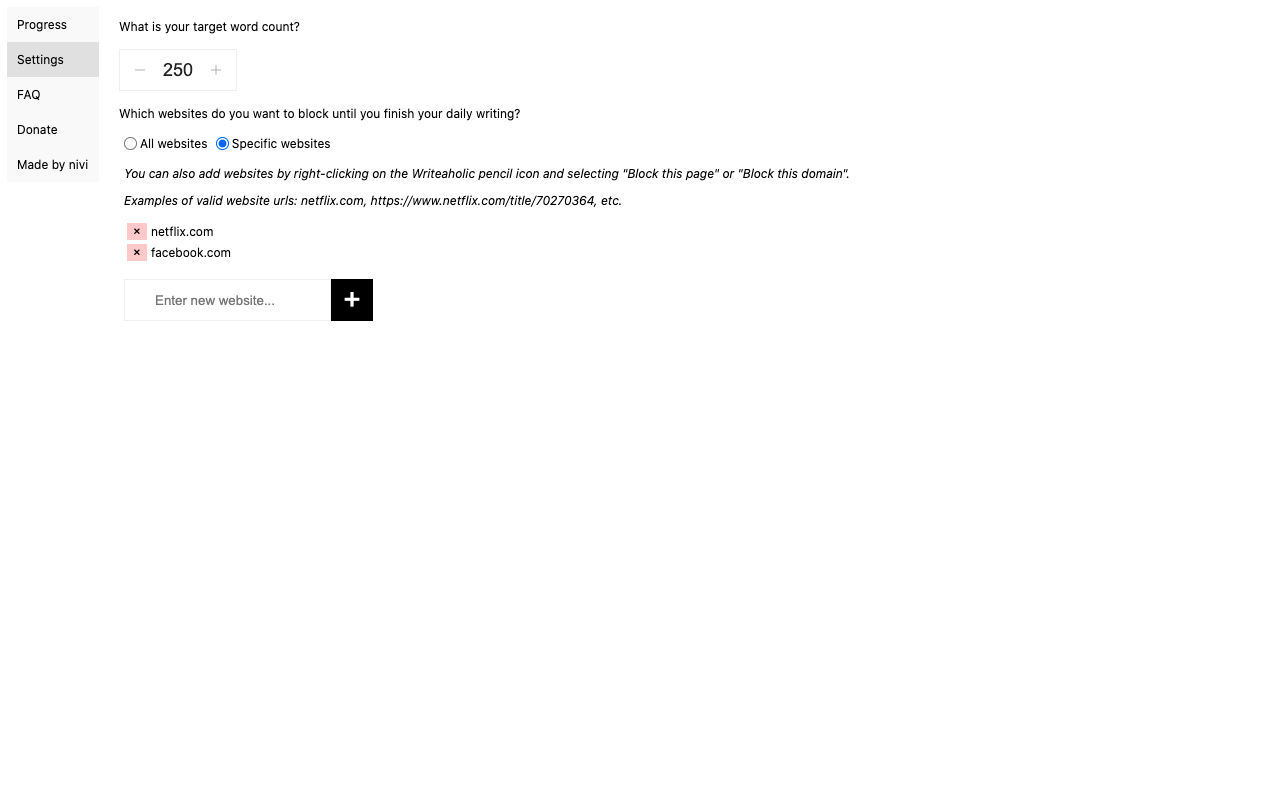 Writeaholic: Daily Writing Habit Site Blocker Preview image 3