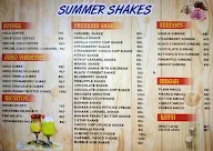 Summer Shakes menu 1