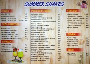 Summer Shakes menu 