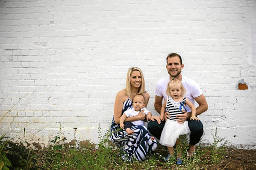 Jeremy Brockie, his wife Jessica and their two children. The family enjoys outdoor life.