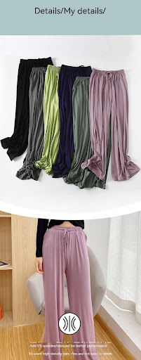 Title 4, Womens Wide-leg Pants Modal Slimming Casual Fl...