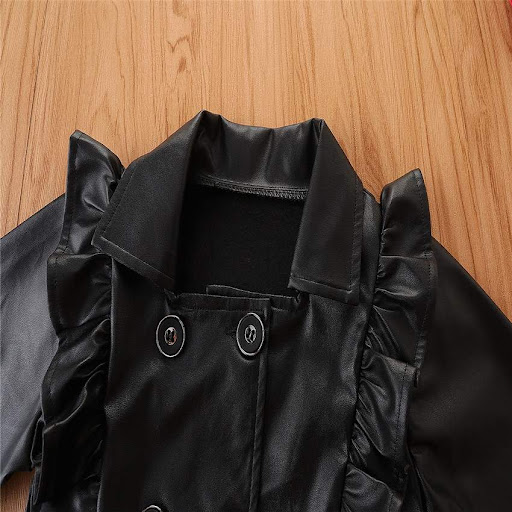 Title 3, Girls Western Style Double-breasted Leather Jac...