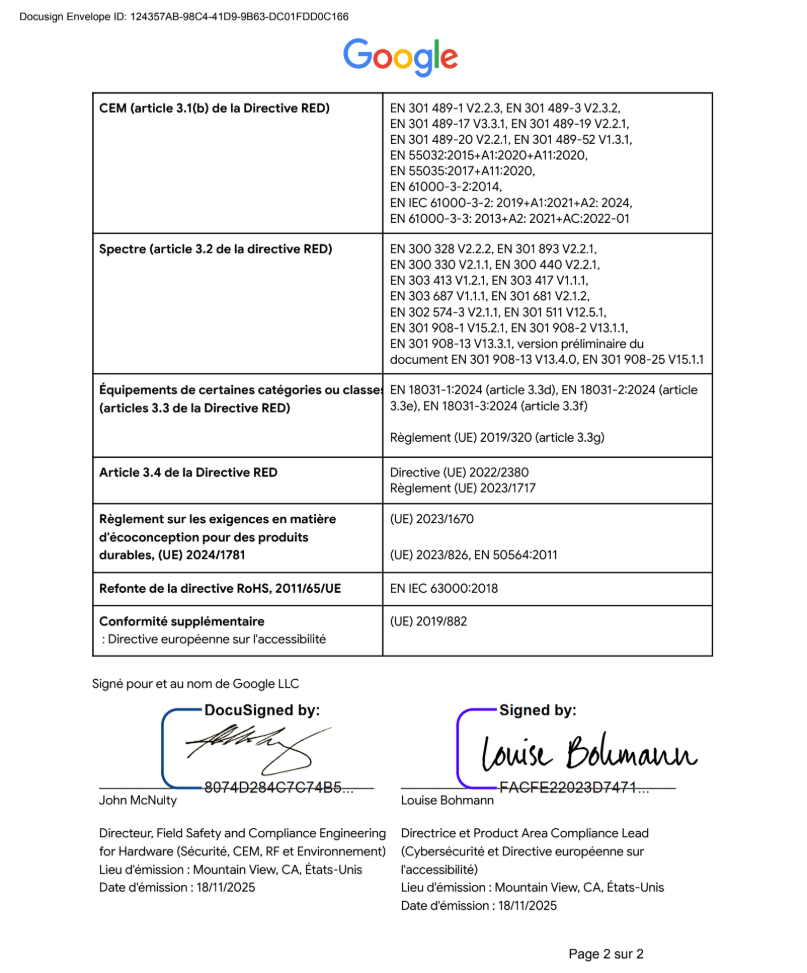 EU Declaration of Conformity page 2