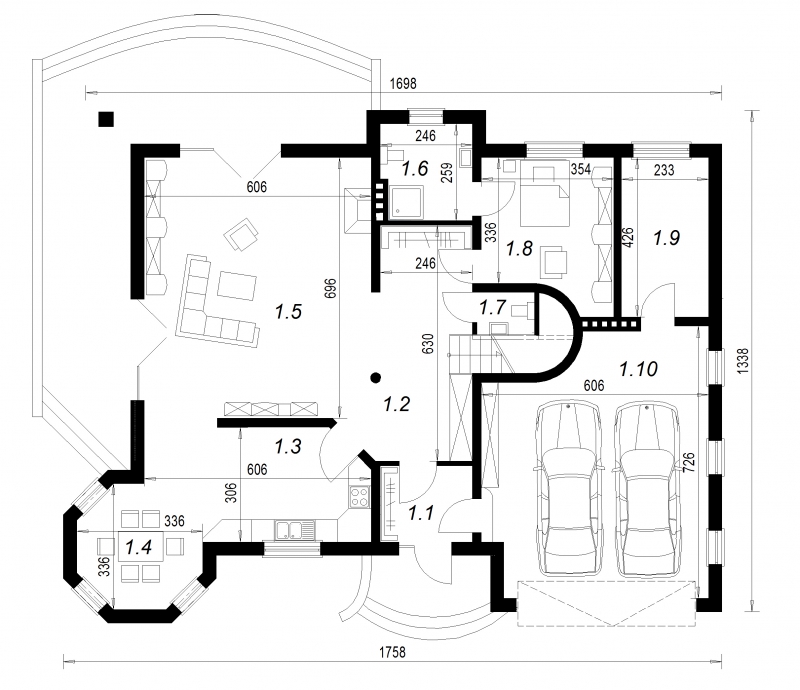 Zdjęcie rzutu Rzut parteru projektu domu