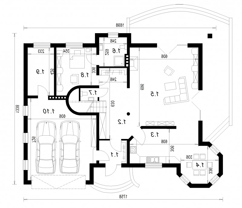 Zdjęcie rzutu Rzut parteru projektu domu