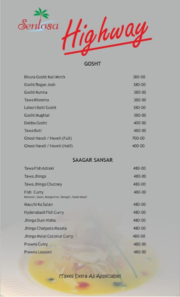 Sentosa Highway menu 