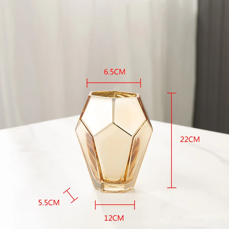 Title 4, Vaso de vidro com simulação de flores secas Sim...