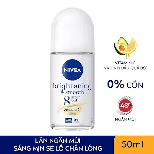 Lăn Ngăn Mùi NIVEA Sáng Mịn | Mờ Thâm | Se Khít Lỗ Chân Lông (50 ml)