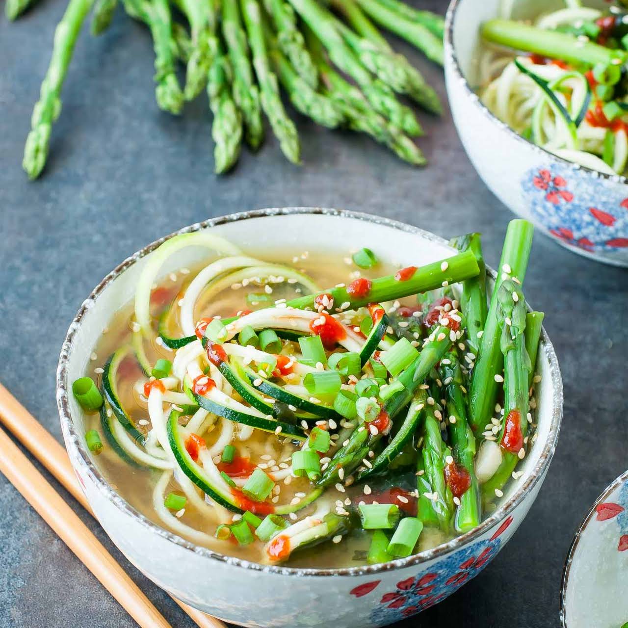 One-Pot Spiralized Zucchini Noodle Miso Soup