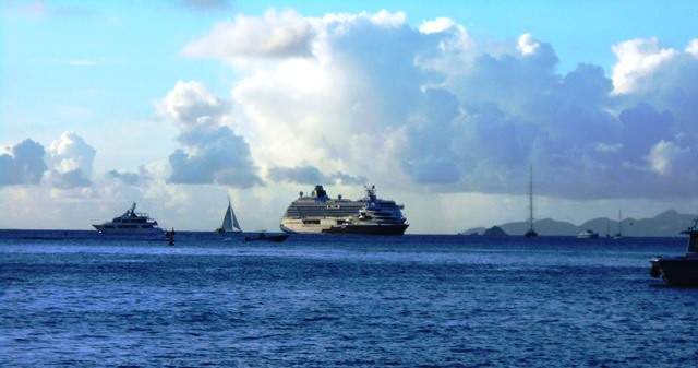 Crystal Serenity anchored off St. Barths