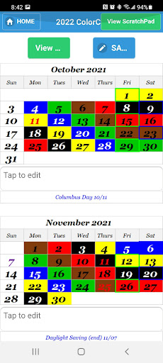Screenshot 2022 USPS Carrier Calendar