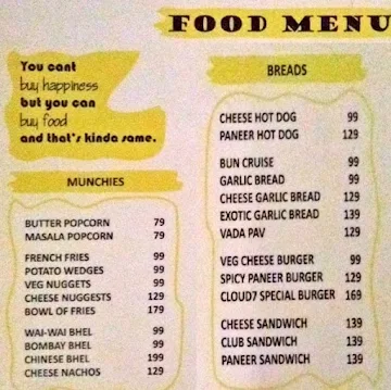 Cloud 7 menu 