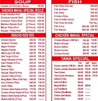 Chicken Mahal menu 1