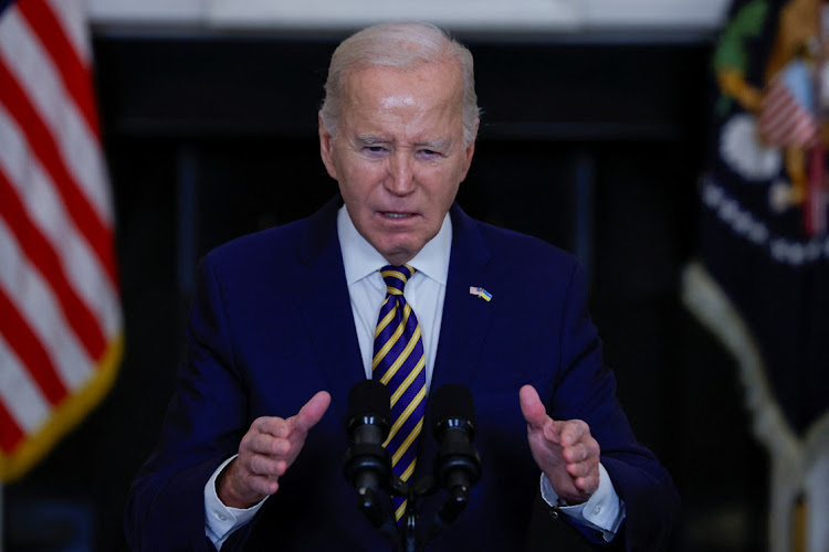 US President Joe Biden delivers remarks at the White House in Washington, the US, February 6 2024. Picture: EVELYN HOCKSTEIN/REUTERS