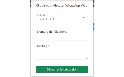 Cliquer pour discuter WhatsApp Message