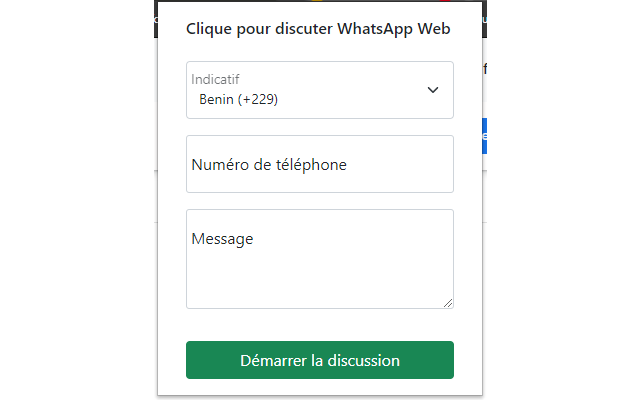 Cliquer pour discuter WhatsApp Message Preview image 1