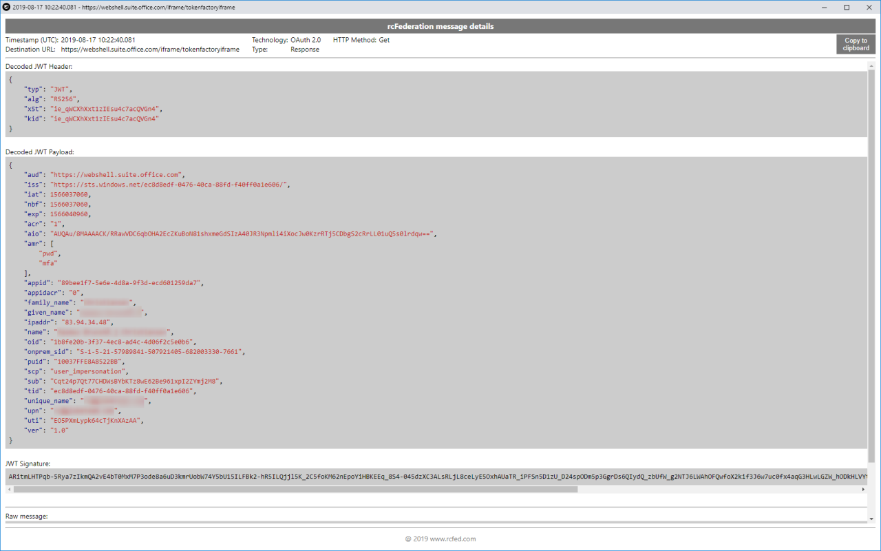 SAML, WS-Federation and OAuth 2.0 tracer Preview image 3