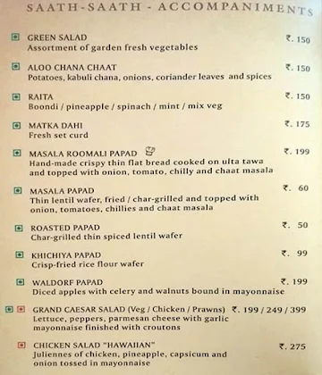 The Peninsula Grand Hotel's menu 